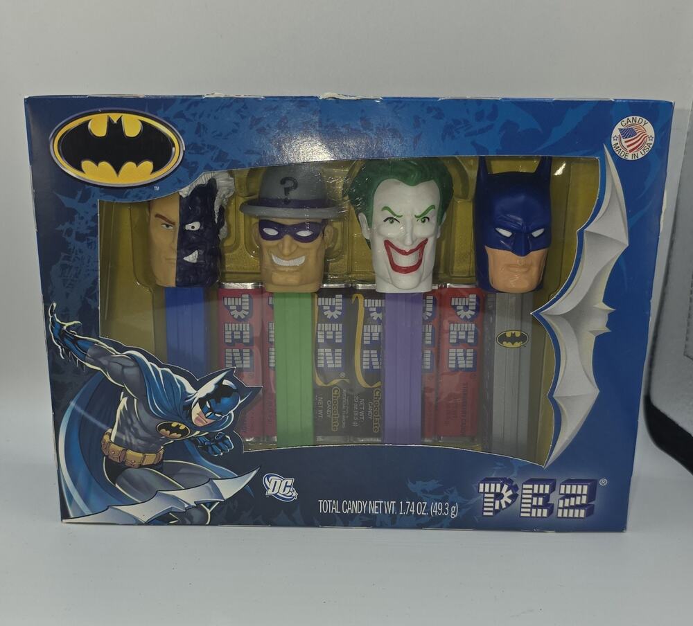 Vintage PEZ 4 Piece Batman Collector's Set Joker, Riddler, Two-Face Sealed NIB